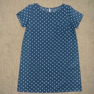 MTS Chambray Dress with White Polka Dots, Size S